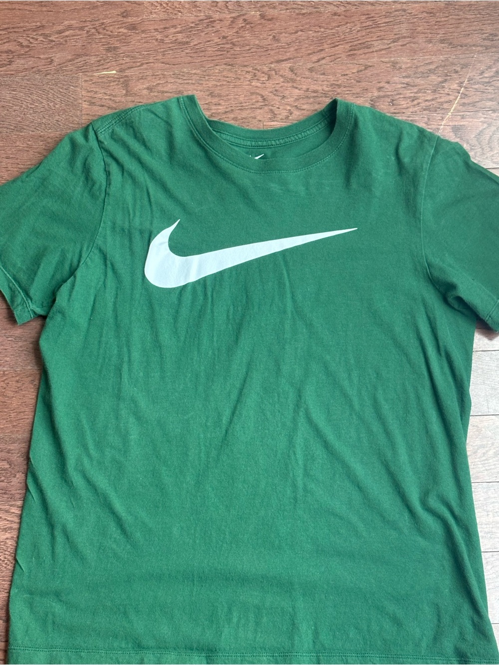 Nike Green Tee with White Swoosh and Logo Print